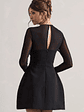 Austen | Black Mesh Long-Sleeve Mini Dress - thumbnail 2