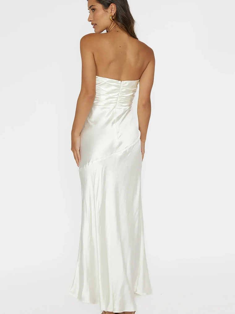 Blaise Asymmetric Neckline Maxi Dress Pearl 2