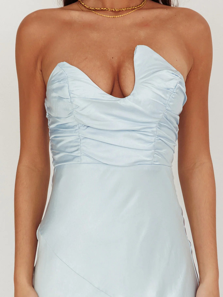 Blaise Asymmetric Neckline Maxi Dress Blue 4