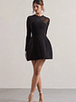 Austen | Black Mesh Long-Sleeve Mini Dress - thumbnail 5