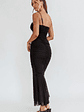 By Chance One Strap Ruched Maxi Dress Black - thumbnail 2
