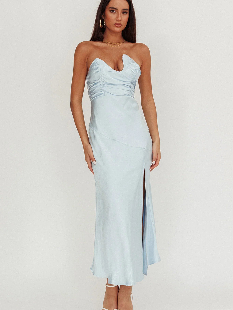 Blaise Asymmetric Neckline Maxi Dress Blue 5
