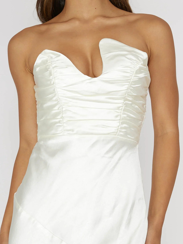 Blaise Asymmetric Neckline Maxi Dress Pearl 4