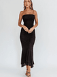 By Chance One Strap Ruched Maxi Dress Black - thumbnail 3