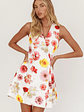 Austria Sleeveless Double Breasted Mini Dress Floral - thumbnail 1