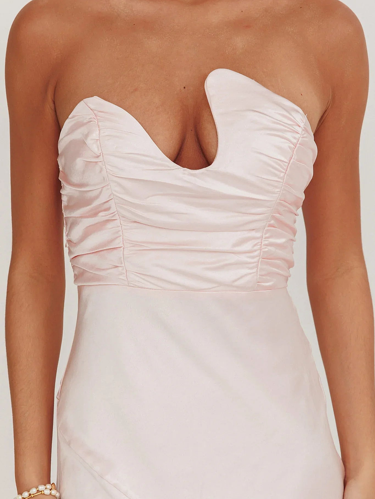 Blaise Asymmetric Neckline Maxi Dress Pink 3