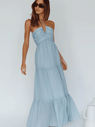 Asiah Halterneck Maxi Dress Ice Blue
