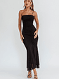 By Chance One Strap Ruched Maxi Dress Black - thumbnail 5