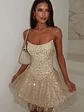 Blaise Strapless Sequin Mini Dress - Champagne - thumbnail 1