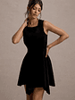Baker | Black Velvet Draped-Hem Mini Dress - thumbnail 2