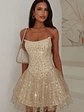 Blaise Strapless Sequin Mini Dress - Champagne - thumbnail 3