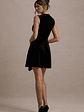Baker | Black Velvet Draped-Hem Mini Dress - thumbnail 3