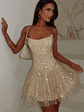 Blaise Strapless Sequin Mini Dress - Champagne - thumbnail 5