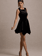 Baker | Black Velvet Draped-Hem Mini Dress - thumbnail 5