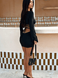 Autumn Long Sleeve Mini Dress - Black - thumbnail 5