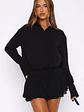 Can't Get Me Long Sleeve Mini Dress Black - thumbnail 2
