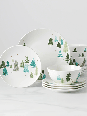 Balsam Lane 12-Piece Dinnerware Set