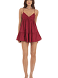 Bow Babydoll Dress in Maroon - thumbnail 3