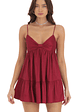 Bow Babydoll Dress in Maroon - thumbnail 4