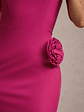Best Of The Best | Dark Pink Strapless Fishtail Maxi Dress With Corsages - thumbnail 7