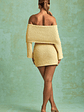 Bouclé Off-Shoulder Mini Dress in Yellow - thumbnail 5