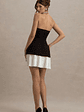 Autumn | Black & White Bandeau Mini Dress With Pleats - thumbnail 2