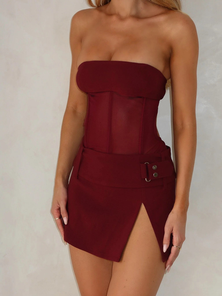 Beau Mini Dress Burgundy 5