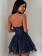 Blaise Strapless Sequin Mini Dress - Navy - thumbnail 9