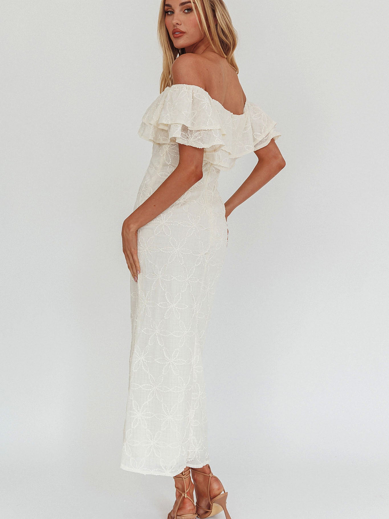 Beauty Within On-Off-Shoulder Maxi Dress Cream 2