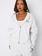 Can't Miss It Boxy Zip Front Hoodie Grey Marle/Rose Gold - thumbnail 2