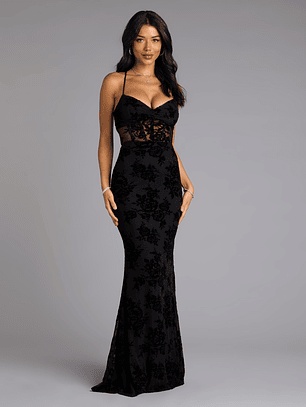 Bethany Lace-Up Mesh Mermaid Formal Dress