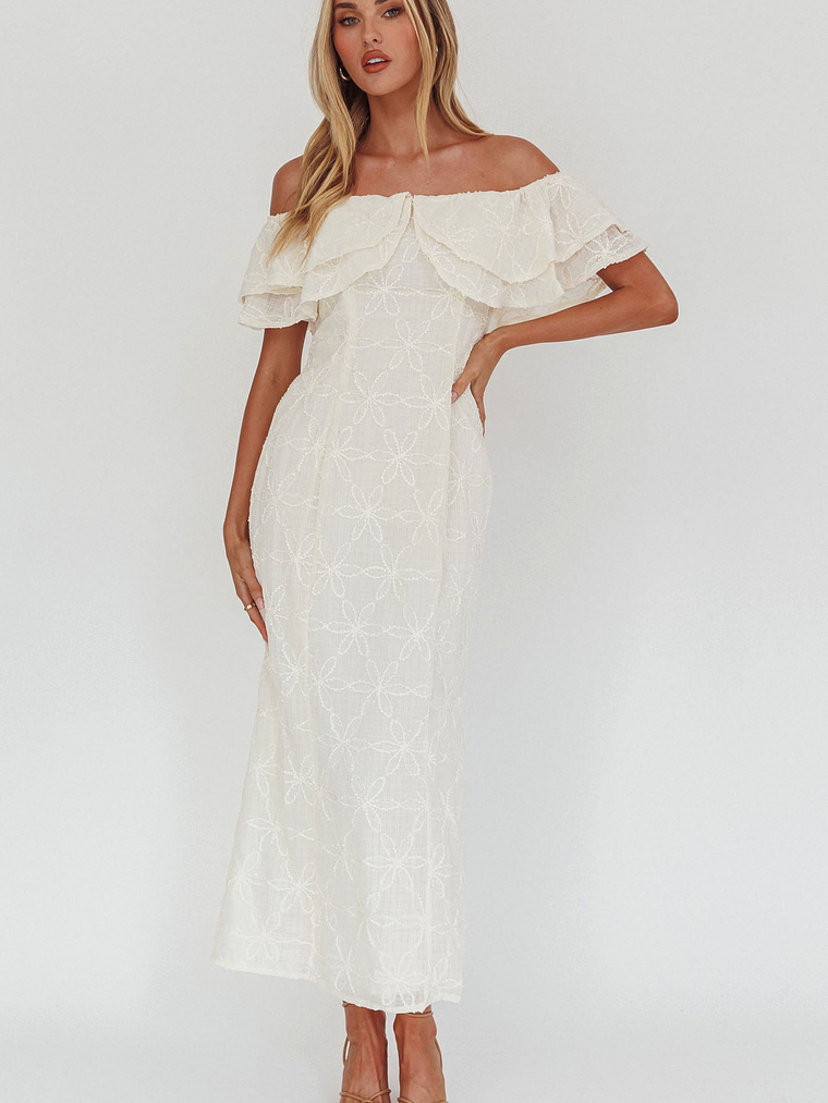 Beauty Within On-Off-Shoulder Maxi Dress Cream 4