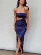 Can't Hardly Wait Cut-Out Midi Dress Navy - thumbnail 6