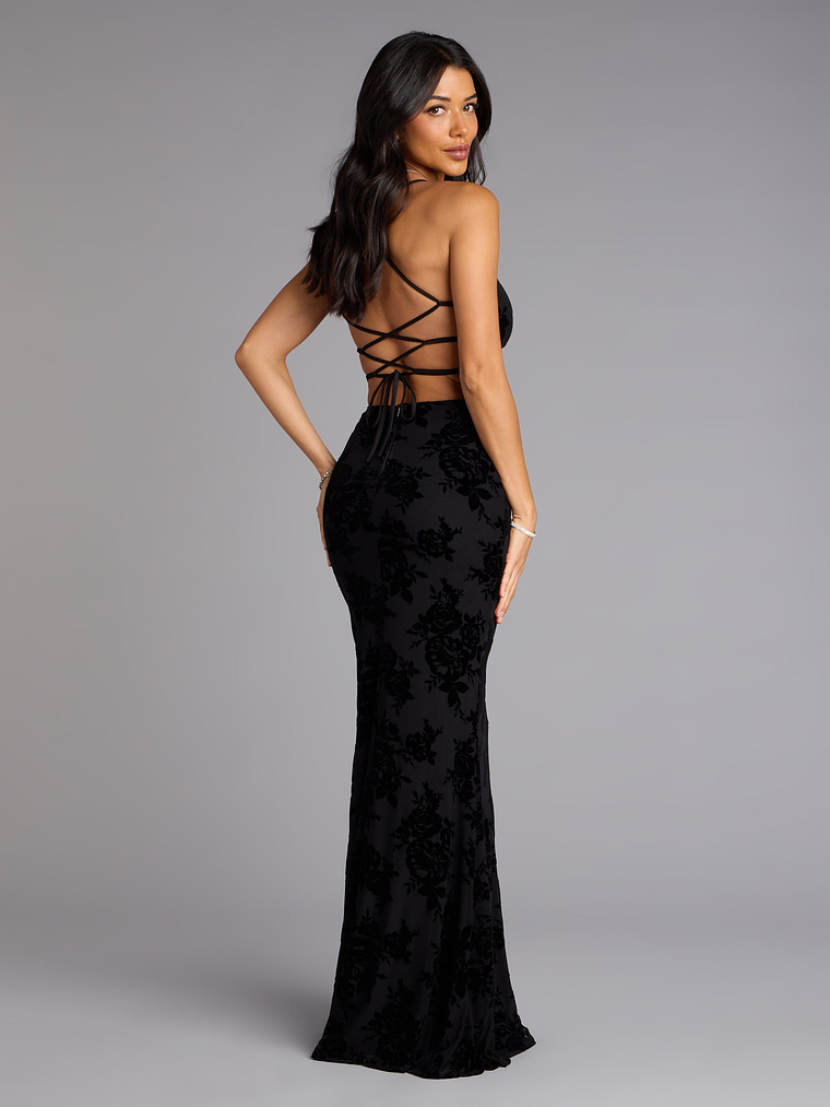 Bethany Lace-Up Mesh Mermaid Formal Dress 2