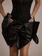 Aveline | Black Lace Square-Neck Mini Dress With Bows - thumbnail 3