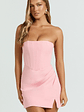 Avery Mini Dress Strapless Corset Bodice Draped Dress in Pink - thumbnail 1