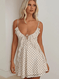 Can't Resist You Mini Dress Cream/Choc Polka Dot - thumbnail 1