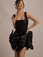 Aveline | Black Lace Square-Neck Mini Dress With Bows - thumbnail 7