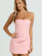 Avery Mini Dress Strapless Corset Bodice Draped Dress in Pink - thumbnail 3