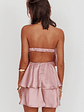 Behati Tiered Layer Strapless Dress Dusty Rose - thumbnail 2