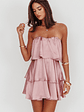 Behati Tiered Layer Strapless Dress Dusty Rose - thumbnail 5