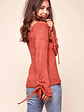 Cairo Knitted Long Tie Sleeved Top Rust - thumbnail 4