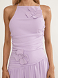 Brighten Drop Waist Flower Accent Maxi Dress Lilac - thumbnail 3