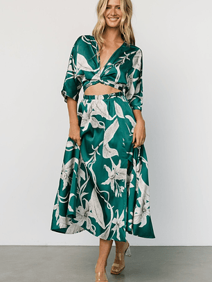 Avryll Front Tie Dress | Green