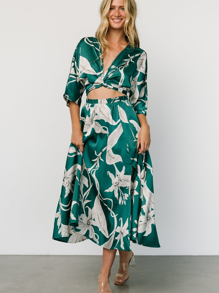 Avryll Front Tie Dress | Green 1