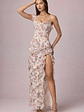 Asymmetric Ruffled Lace-Up Gown in Primrose Floral Print - thumbnail 2