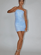 Calen Ruched Sequin Mini Dress Blue - thumbnail 2