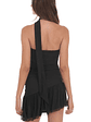 Asymmetrical Mesh Scarf Dress in Black - thumbnail 2