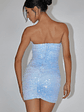 Calen Ruched Sequin Mini Dress Blue - thumbnail 3