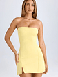 Bandeau Neckline Mini Dress in Lemon Sherbet - thumbnail 1